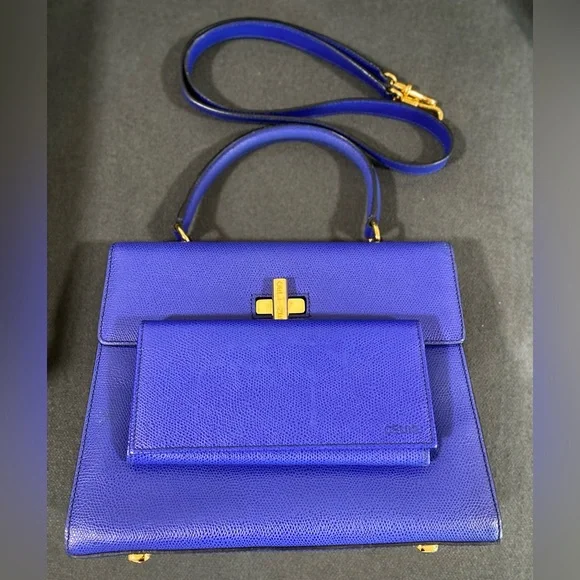 Rare Vintage CELINE Clasp Leather 
Handbag & Wallet - Picture 3 of 17